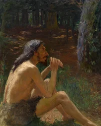 Homme des cavernes jouant de la flûte