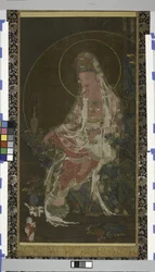Le bodhisattva à la branche de saule Avalokiteshvara (Kwanseûm Posal) assis dans un jardin paradisiaque, dynastie Koryo