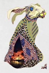 Collage « Lapin patriotique »
