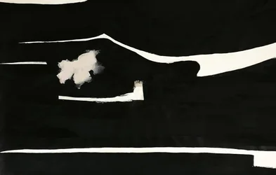 Abstrait noir avec fleur rose