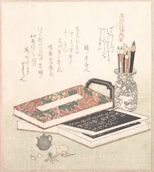 Livres et porte-pinceaux