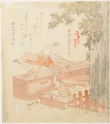 Construction du sanctuaire Tsurugaoka Machimangū