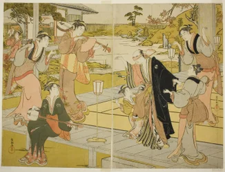 Oboshi Yuranosuke à la maison de thé Ichiriki, de la scène VII dans le magasin des fidèles serviteurs