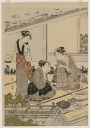 Femmes dans une maison de thé, fin des années 1780