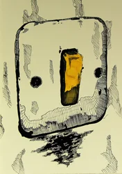 Visage jaune abstrait