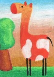 Une girafe mignonne de dessin animé