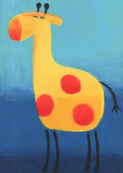 Une adorable girafe jaune