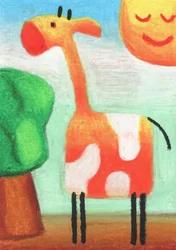 Une girafe joyeuse de dessin animé