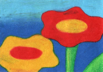 Fleurs joyeuses rouges et jaunes