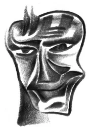Visage géométrique intense