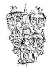 Visages mystérieux et déformés