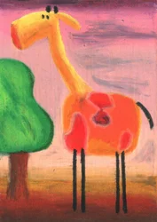 Une girafe tachetée espiègle