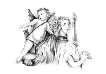 Garçon de la Renaissance et chérubin