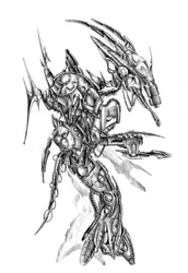 Dessin de science-fiction représentant un cyborg – Esquisse n° 118