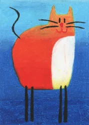 Chat orange souriant