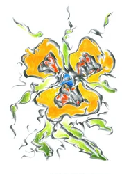 Fleur abstraite aux couleurs vives