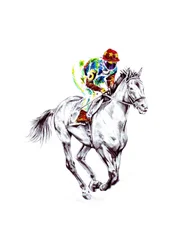 Un cheval de course au galop plein de vie