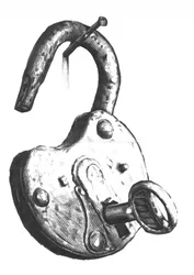 Cadenas et clé vintage