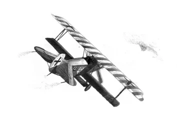 Dessin représentant un triplan de combat de la Première Guerre mondiale