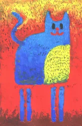 Le chat bleu fantaisiste