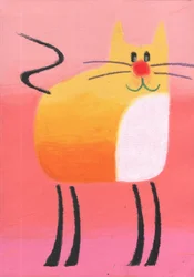 Un chat orange plein de fantaisie
