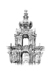 Croquis de la porte de la cour du Zwinger