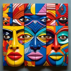 Masques humains colorés 2