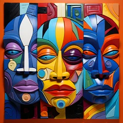Masques humains colorés 3
