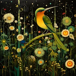 Colibris et une grenouille dans la forêt 3