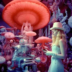 Image de microscope électronique à super-résolution de femme dans le style artistique de David LaChapelle 4