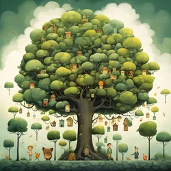 illustration pour enfants arbres 1