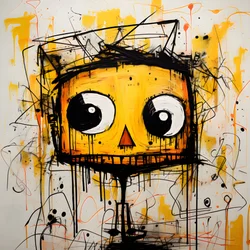 personnage de dessin animé jaune 4