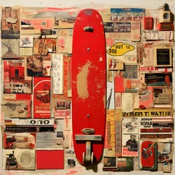 Collage rouge, skateboards 2