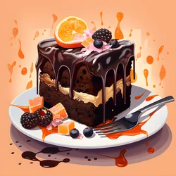 Gâteau au chocolat, caramel et rhubarbe 1
