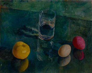 Nature morte sur fond vert