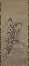 Hotei avec des Immortels taoïstes, fin des années 1600-début des années 1700