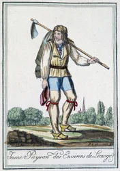 Jeune paysan des environs de Limoges - dans "Encyclopédie des voyages" par J. Grasset St Sauveur, Deron, Paris