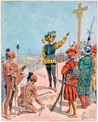 Jacques Cartier prend possession de la Baie de Gaspé, Canada, 1534 1900