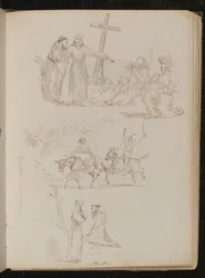 Quatre figures à côté d