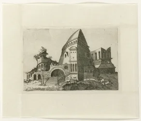 Ruine avec tour pyramidale