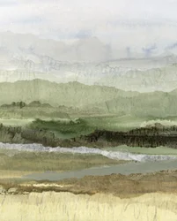 Paysage vert en couches