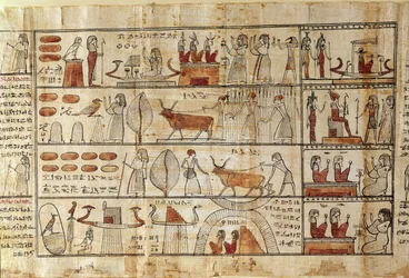 Scènes agricoles, détail du Livre des Morts de Tsekhons (papyrus)