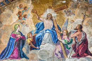 Le Christ en gloire entre la Vierge Marie et saint Jean-Baptiste (détail)
