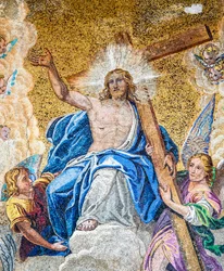 Le Christ en gloire entre la Vierge Marie et saint Jean-Baptiste, détail