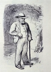 Portrait de Louis Pasteur (1822-1895) dans sa propriété à Villeneuve-l