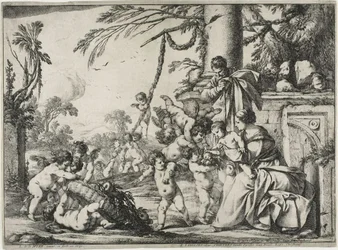 La Sainte Famille avec des putti
