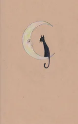 Mateo et la lune, 2025 (crayon de couleur sur papier teinté)