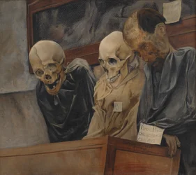 Trois crânes des Catacombes des Capucins à Palerme