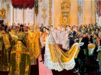 Le mariage du tsar Nicolas II et de la princesse Alix de Hesse-Darmstadt le 26 novembre 1894