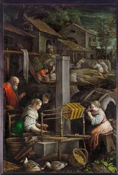 Juillet (filage et tissage) (peinture sur toile)